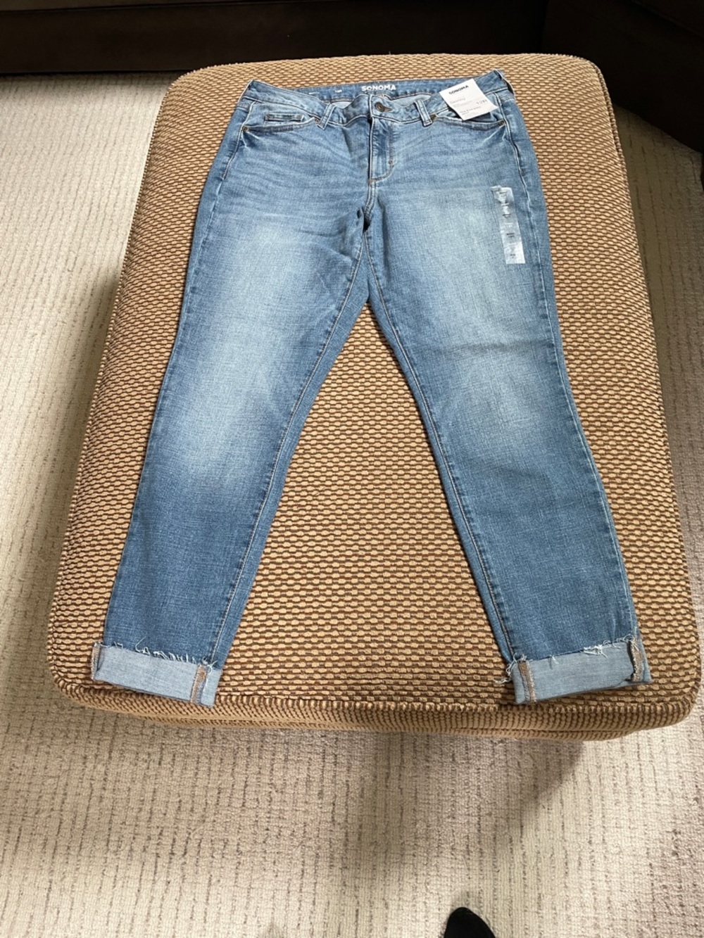 Sonoma Light Blue Boyfriend Jeans with Cuffed Hems